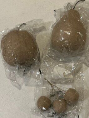 NEW Set of THREE (3) Michaels Paper Mache Fruit- Pear, Apple & Cherries